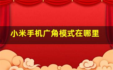 小米手机广角模式在哪里