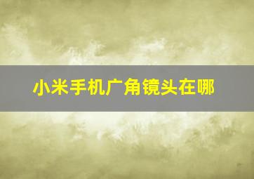 小米手机广角镜头在哪