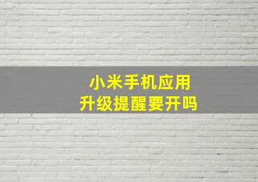 小米手机应用升级提醒要开吗