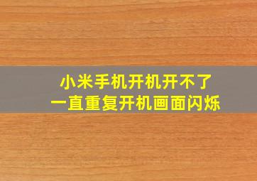 小米手机开机开不了一直重复开机画面闪烁