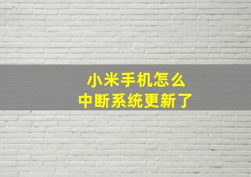 小米手机怎么中断系统更新了