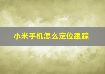 小米手机怎么定位跟踪