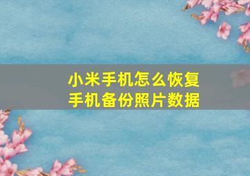 小米手机怎么恢复手机备份照片数据