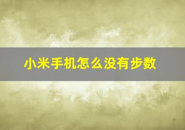 小米手机怎么没有步数