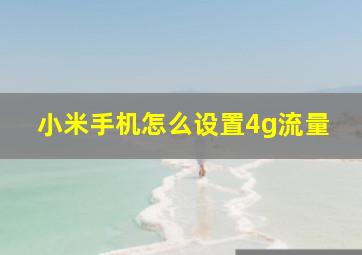 小米手机怎么设置4g流量