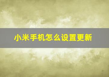 小米手机怎么设置更新