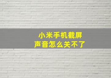 小米手机截屏声音怎么关不了