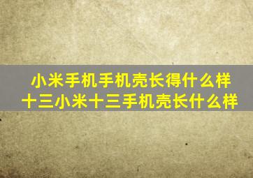 小米手机手机壳长得什么样十三小米十三手机壳长什么样