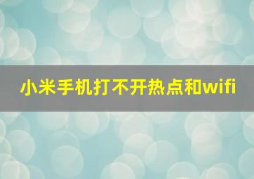 小米手机打不开热点和wifi