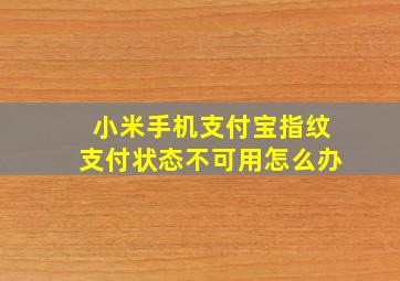 小米手机支付宝指纹支付状态不可用怎么办