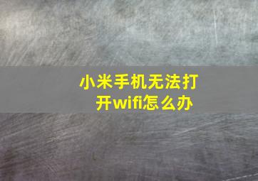 小米手机无法打开wifi怎么办