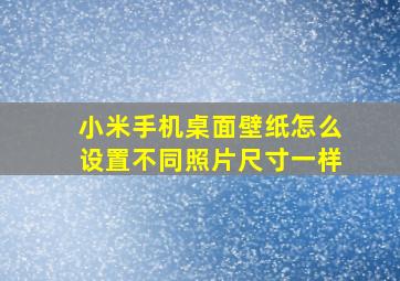 小米手机桌面壁纸怎么设置不同照片尺寸一样