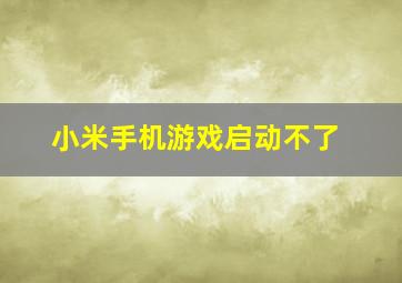 小米手机游戏启动不了