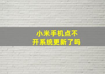 小米手机点不开系统更新了吗