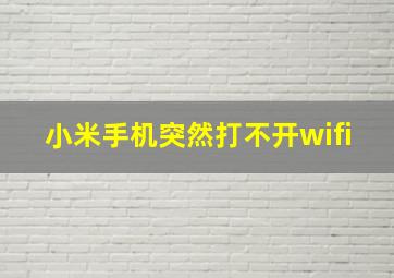 小米手机突然打不开wifi