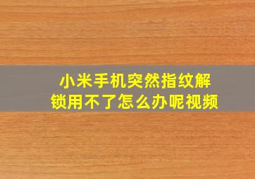 小米手机突然指纹解锁用不了怎么办呢视频