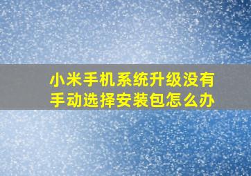 小米手机系统升级没有手动选择安装包怎么办