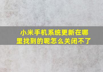 小米手机系统更新在哪里找到的呢怎么关闭不了