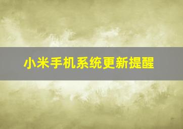 小米手机系统更新提醒