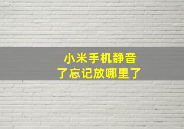 小米手机静音了忘记放哪里了