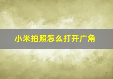 小米拍照怎么打开广角