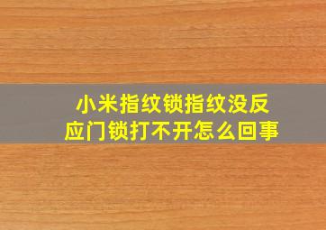 小米指纹锁指纹没反应门锁打不开怎么回事