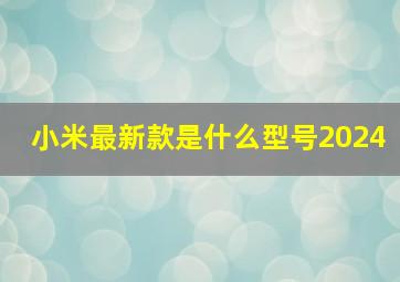 小米最新款是什么型号2024