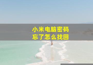 小米电脑密码忘了怎么找回