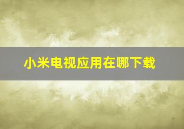 小米电视应用在哪下载