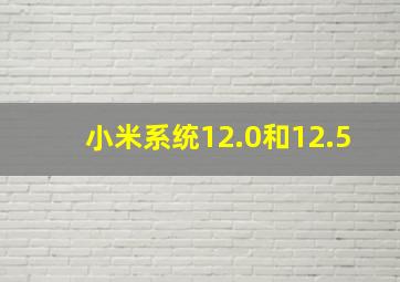 小米系统12.0和12.5