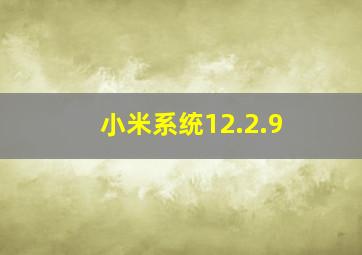 小米系统12.2.9