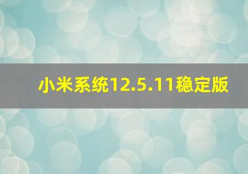 小米系统12.5.11稳定版