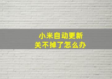 小米自动更新关不掉了怎么办