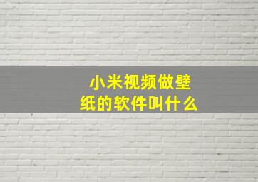 小米视频做壁纸的软件叫什么