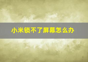 小米锁不了屏幕怎么办