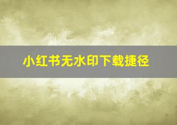 小红书无水印下载捷径