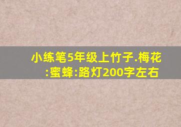 小练笔5年级上竹子.梅花:蜜蜂:路灯200字左右