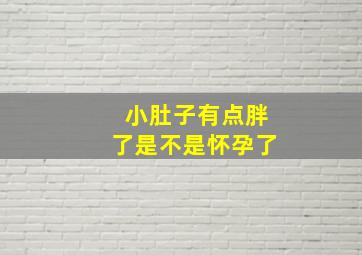 小肚子有点胖了是不是怀孕了