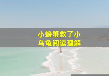 小螃蟹救了小乌龟阅读理解