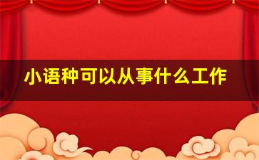 小语种可以从事什么工作