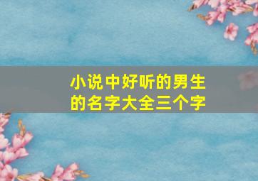 小说中好听的男生的名字大全三个字