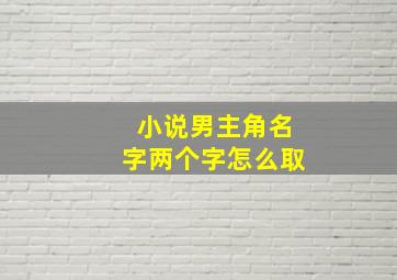 小说男主角名字两个字怎么取