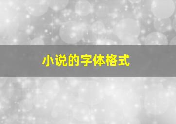 小说的字体格式