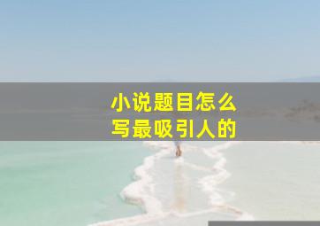 小说题目怎么写最吸引人的