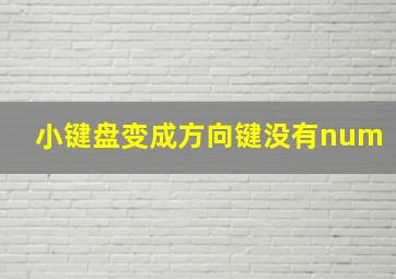 小键盘变成方向键没有num