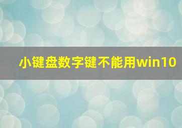 小键盘数字键不能用win10