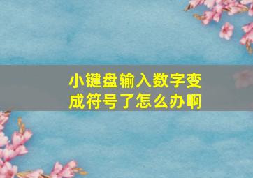 小键盘输入数字变成符号了怎么办啊