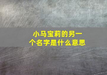 小马宝莉的另一个名字是什么意思