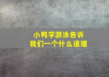 小鸭学游泳告诉我们一个什么道理