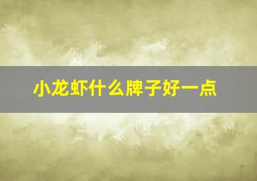 小龙虾什么牌子好一点